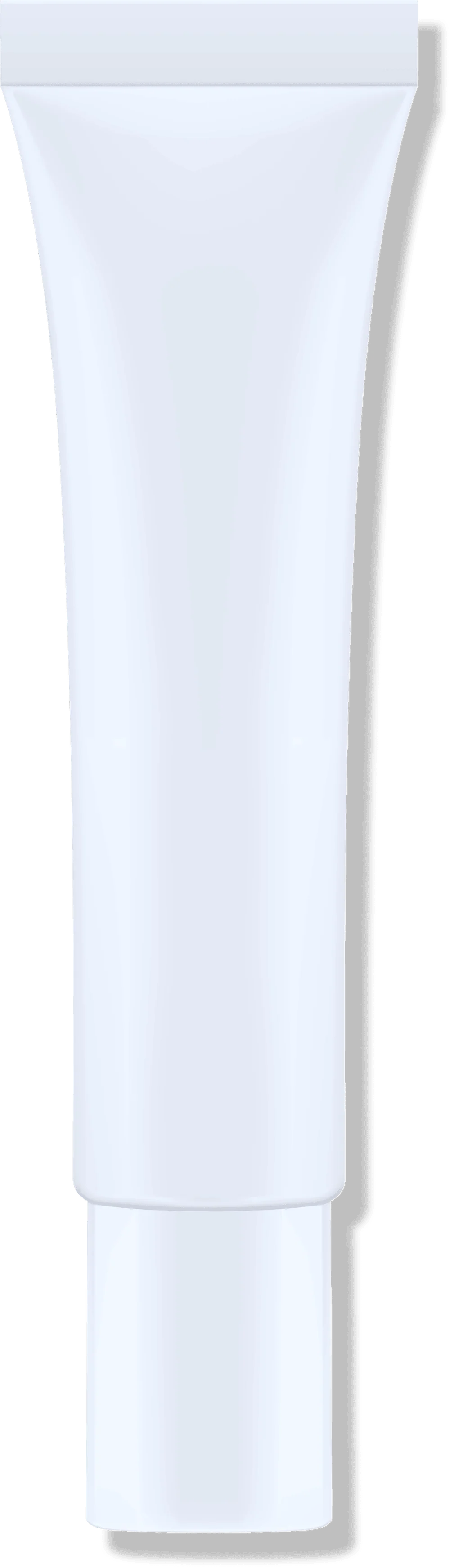 A blank, white cosmetic tube with a rounded cap, standing upright against a plain background. The tube has a smooth surface and no labels or branding visible, giving it a minimalist and clean appearance. The overall design is simple and modern, suitable for various types of skincare or beauty products.